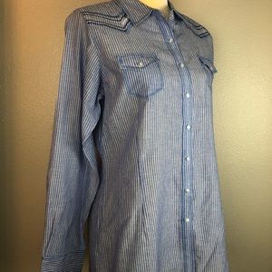 Ariat Blue Striped Fitted Shirt